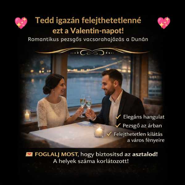 Valentin-napi Romantikus Hajózás és Vacsora